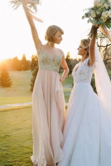 taylor swift bridesmaid dress lace and chiffon celebrity wedding party dress
