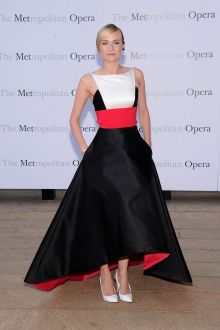 diane kruger red white black high low ball dress metropolitan opera season opening