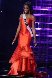 nneamaka isolokwu red satin off shoulder pageant prom dress miss teen usa 2016