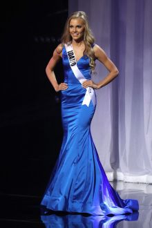 kate pekuri classic royal blue satin mermaid pageant dress miss teen usa 2016