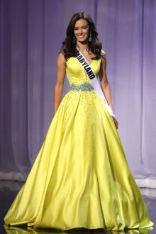amy ingram beaded yellow satin pageant ball gown miss teen usa 2016