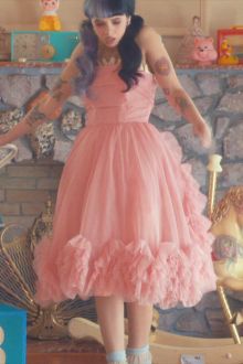 melanie martinez pink knee length sweet 16 celebrity dress in pity party