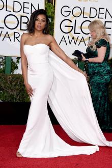 taraji henson white slim prom dress golden globes 2016 red carpet thumb Jessica Simpson e il profumo per lombelico